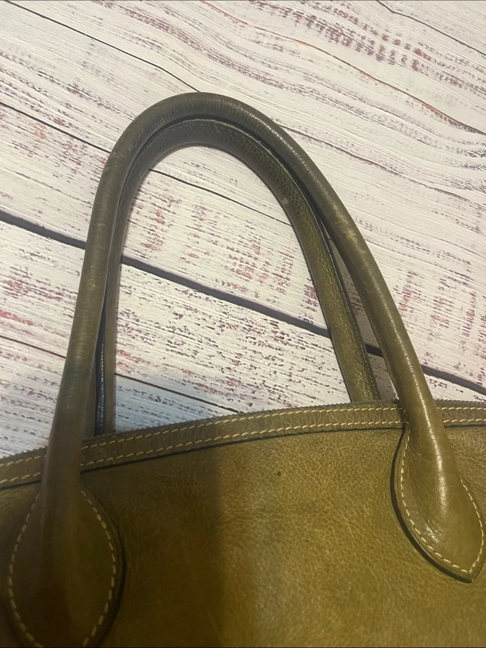 Dooney & Bourke Florentine Leather Olive Green East West Satchel Bag